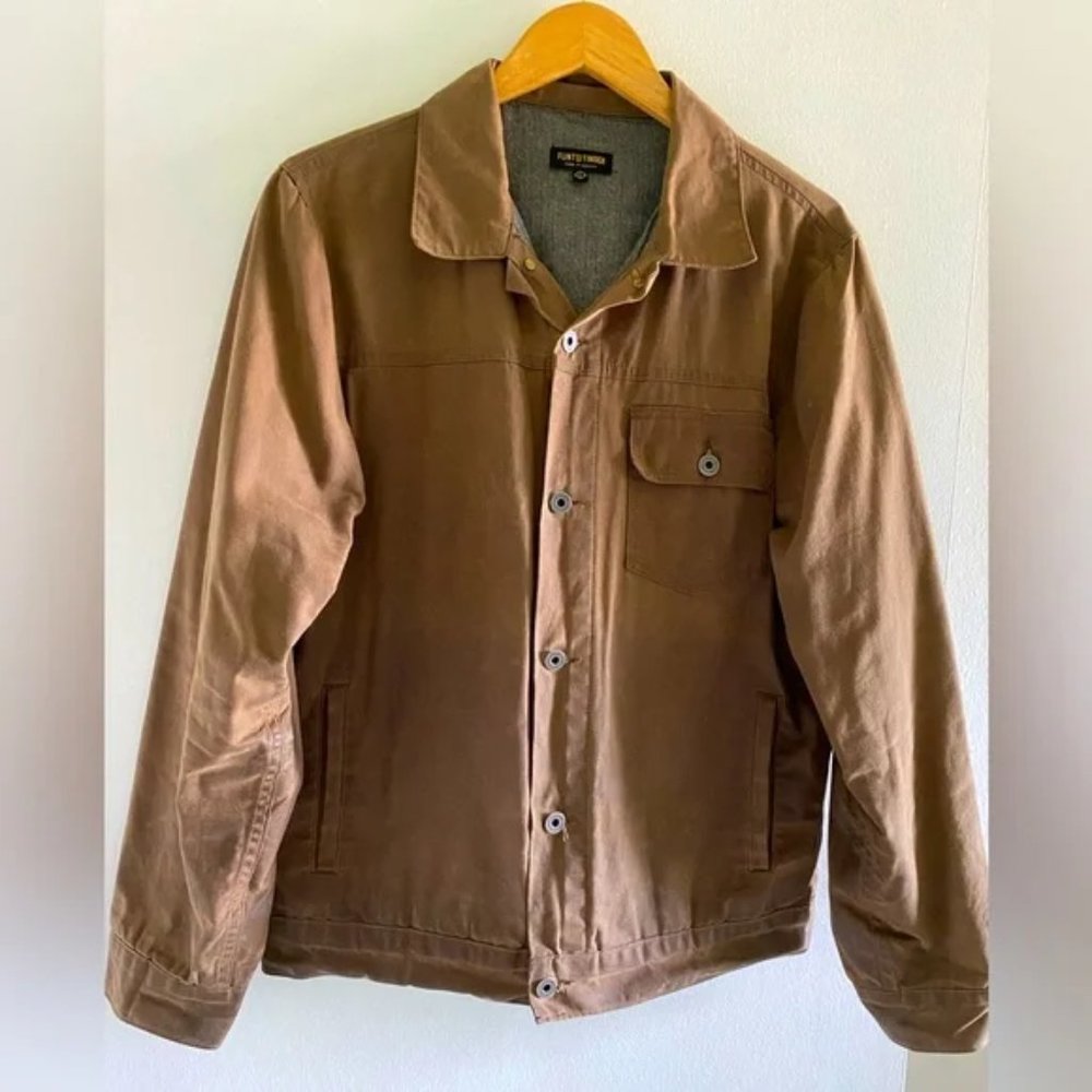 Flint and Tinder Flannel-lined Waxed Trucker Jacket